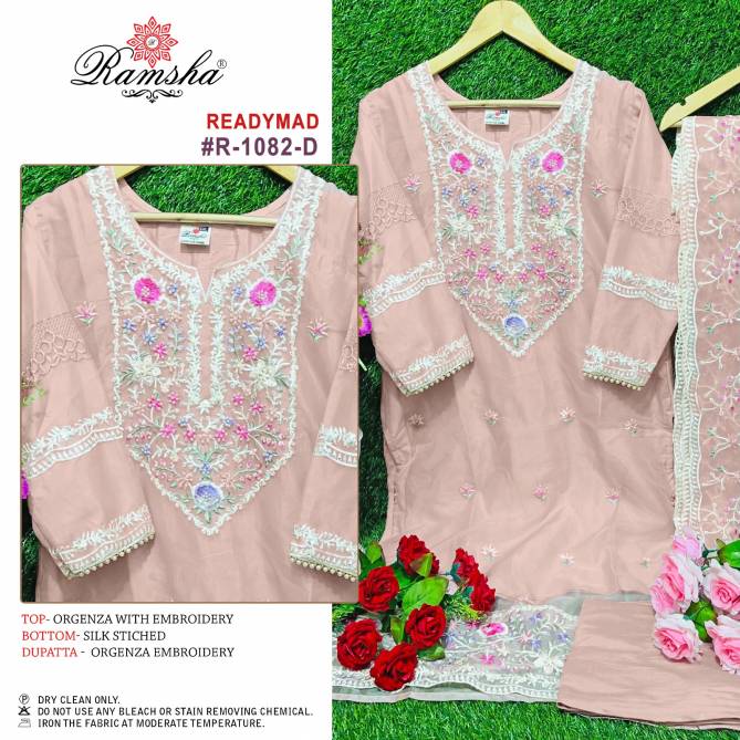 R 1082 By Ramsha Size Set Pakistani Readymade Suits Catalog